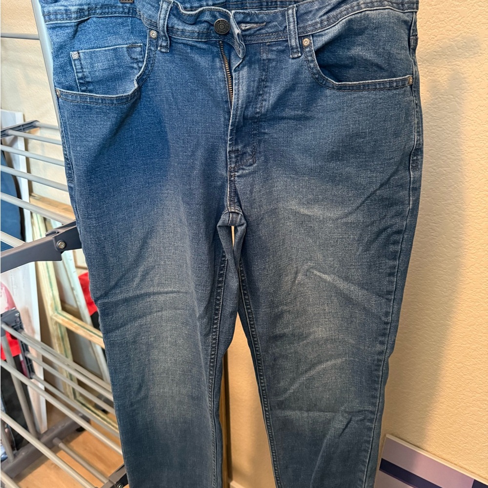 Buffalo David Bitton Straight Fit Blue Jeans